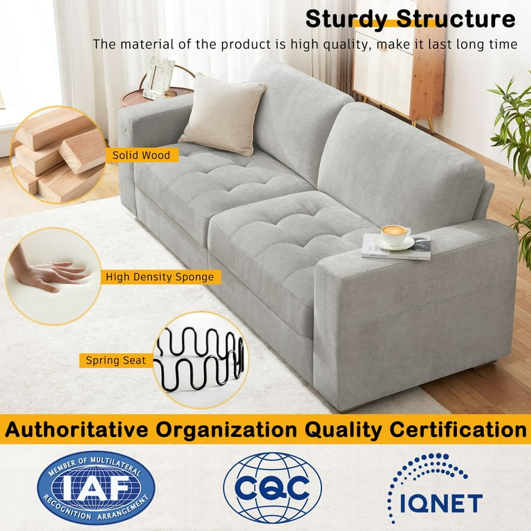 BedLuxury 89'' Comfy Chenille Sofa Couch for Living Room