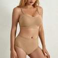 thumbnail image 2 of Xijirk Lingerie Sets for Women,Two Piece U Neck Seamless Solid Halter High Waist Bra Fashion Underwear Bra Set for Comfortable Lounge and Nightwear,Lingerie Sets,Beige,L, 2 of 9