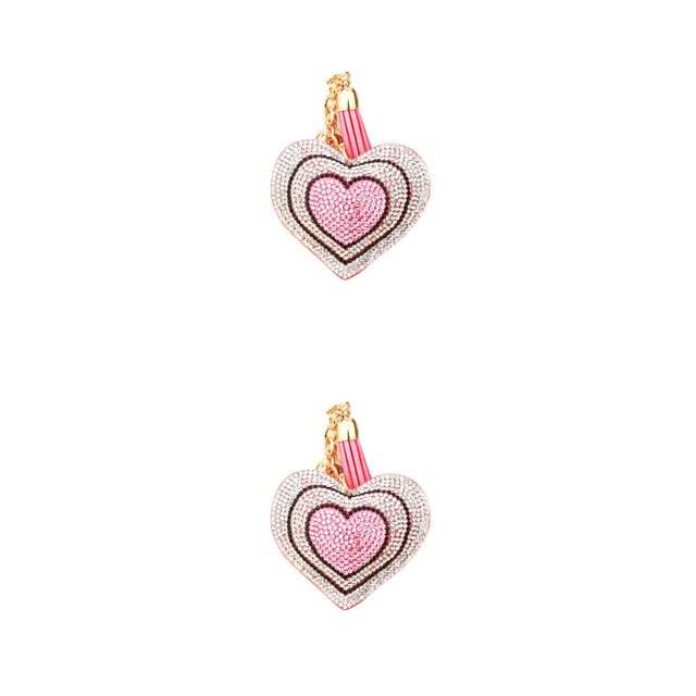 QualitChoice Porte-Clés Pompon Clé Daim Jour de la Saint-Valentin Multicolore Porte-Clés Polyvalent Sac de Fabrication Décor Coeur Porte-Clés Rose 2Set