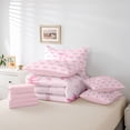 thumbnail image 6 of Erosebridal Letter R Initial Print 7-Piece Twin Bedding Sets For Girls,Pink Ribbon Bow Tie Kids Bedding Comforter Set,Pink Reversible, 6 of 7