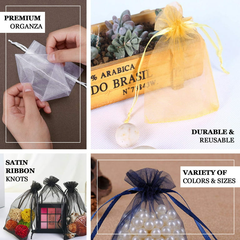 50pcs White Jewelry Packaging with Black Ribbon Velvet Drawstring Bag for  Makeup Wedding party Pouches Small