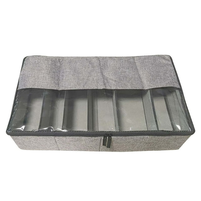 Étagère à Chaussures Transparente Pliable à 6 Compartiments Espace de Rangement sous le Lit Armoire à Chaussures Étagère à Chaussures Style Tiroir Grande Capacité Sac de Rangement pour Vêtements