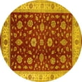 thumbnail image 1 of Ahgly Company Machine Washable Indoor Round Oriental Yellow Industrial Area Rugs, 6' Round, 1 of 4