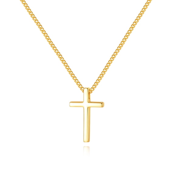 Gilded Cross Necklace - Faith Cross Chain Necklace, small and exquisite pendant jewelry, suitable for teenagers, first communion, baptism, birthdays, Easter