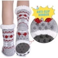 thumbnail image 2 of Boys Girls Slipper Socks Cute Animal, Fuzzy Winter Warm Fleece Lining Christmas Socks With Grippers (1Pairs), 2 of 6