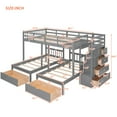 thumbnail image 3 of Bellemave Full over Twin & Twin Bunk Bed with Stairs and Storage Drawers, Wood Triple Bunk Bed for Teens, Adults (Gray), 3 of 10