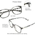 thumbnail image 3 of 2 Pack Blue Light Blocking Glasses for Women/Men, Anti Eyestrain, Computer Reading, TV Glasses, Stylish Square Frame, Anti Glare (Leopard+Floral +2.50 Magnification), 3 of 6