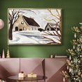 thumbnail image 6 of Winter Cottage II - Framed Gallery Wrapped Holiday Canvas - 27 x 41 - Gold Frame, 6 of 8