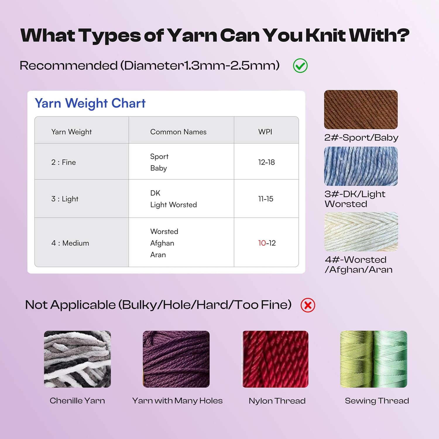 Automatic i Cord Knitting Machine,Electric Efficiently DIY Knitting Crochet Machine for Crocheters(Purple)