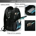 thumbnail image 4 of Pofeuu Artistic Moon Valley Wolf Print Storage Laptop Backpack with USB Charging Port[Water Resistant] College Computer Bookbag Fits, 4 of 7