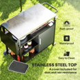 thumbnail image 3 of Support de BBQ Extérieur avec Table d'Appoint Pliable, Chariot de Four à Pizza en Acier Inoxydable avec 3 Tablettes, Roues et Crochets, Station de Gril en Métal Noir pour Patio et Jardin, 50 Pouces L x 20.1 Pouces P x 33.1 Pouces H, 3 of 7