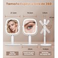 thumbnail image 4 of XXZU Espejo con luz para Maquillaje,Espejo de Doble Cara Recargable de 3000 mAh,Espejos de tocador con Soporte para Celular，Aumento de 1X/10X，Giratorio de 360&deg;，, 4 of 7