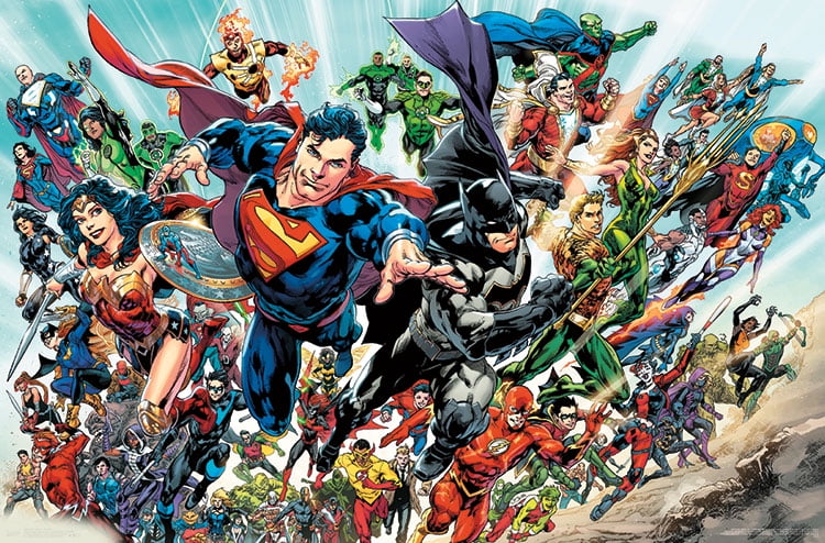 DC Superheroes Canvas Poster DC Universe Rebirth Comic Batman Superman Art Print 