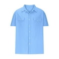 thumbnail image 6 of Sales Or Clearance JXMVOJ Men's Short Sleeve Shirt, Button-Down Casual Polo, Solid Color Beach Shirt, Lightweight Summer Top, Fashionable Collared Shirt, 6 of 6