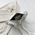 thumbnail image 2 of Bolso de cadena para mujer con cremallera Bolso de axila sólido de cuero PU de moda (blanco), 2 of 8