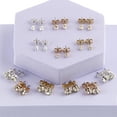 thumbnail image 4 of Claire's Teenagers Mixed Metal Graduated Crystal Stud Earrings Set, Post Back, 12 Pack, 73833, 4 of 6