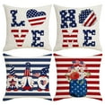 thumbnail image 2 of 4th of July Pillow Covers 18x18 Set of 4 Velvet Patriotic American Flag Print Throw Pillow Case Independence Day Decorative Cushion Cover for Sofa Living Room by PALIFEUR, 2 of 9