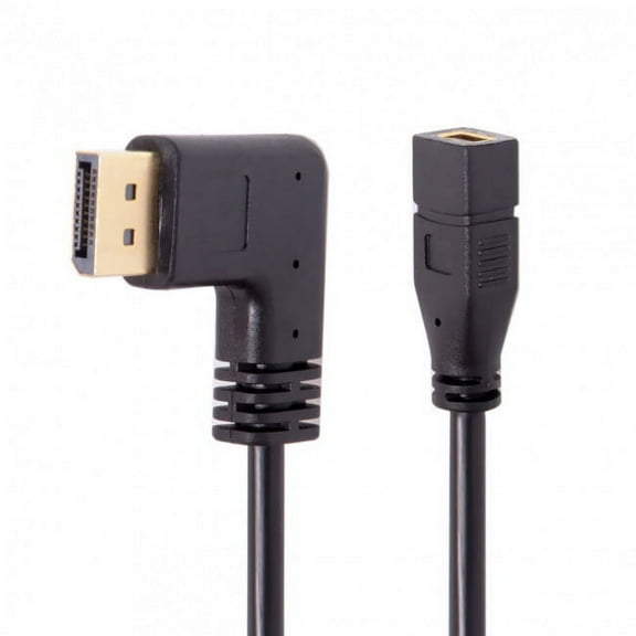 Xiwai Cable Left Angled DP DisplayPort 90 Degree to Mini DP DisplayPort Female Cable for Displays Monitors