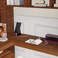 thumbnail image 4 of Leumius Full Size Loft Wood Bed with Desk,Book Shelves and Wardrobe with Doors and Drawer,Built-in Staircase with Storage Shelves,Loft Bed with Safety Guardrails and Solid Slats for Boys Girls Walnut, 4 of 9