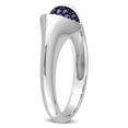 thumbnail image 2 of 1/5 Carat (ctw) Lab-Created Blue Sapphire Pave Heart Ring in Sterling Silver, 2 of 5