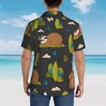 thumbnail image 6 of Balery Funny Sloths In The Forest Print Men's Hawaiian Shirts Short Sleeve Beach Shirt Relaxed Fit Vacation Button Down Shirts-X-Large, 6 of 9
