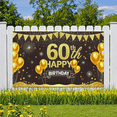 thumbnail image 7 of Black and Gold Glittery 60th Happy Birthday Banner Backdrop Background Party Decors Photo Props for Birthday Celebrations Party Supplies Events Decorations, 7 of 7