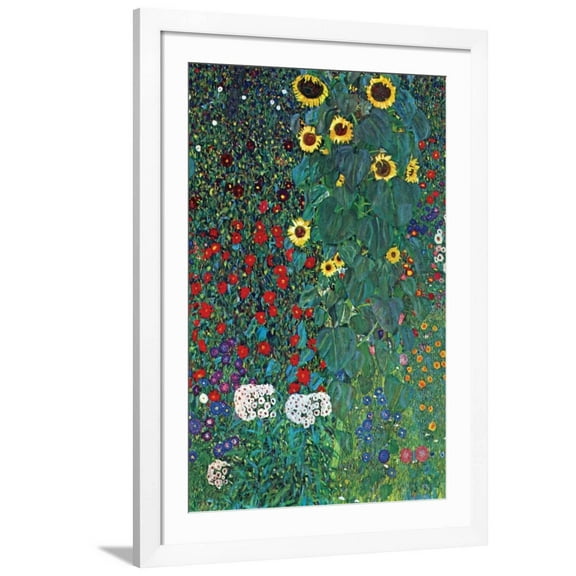 Art.com Garden Art Print by Gustav Klimt, White Frame Wall Art, 32" x 44"