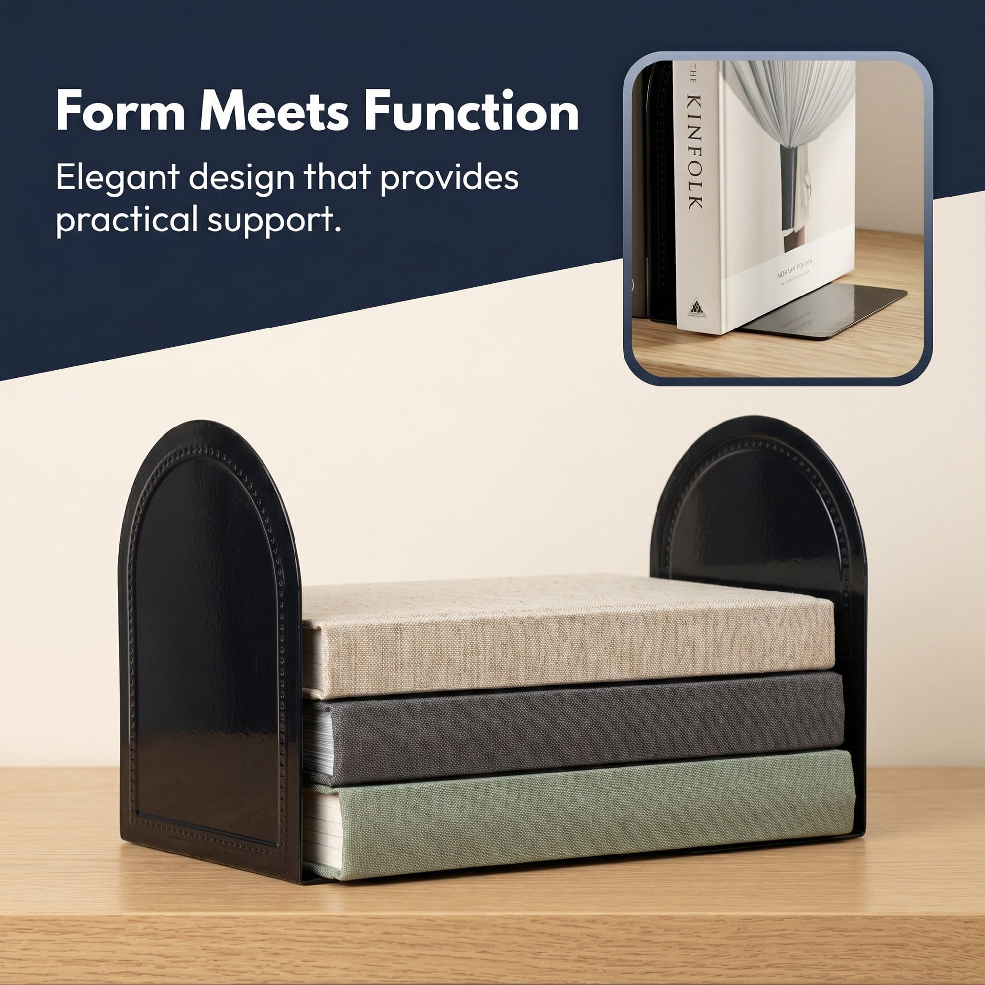 Unique Bargains 2Pcs Decorative Metal Modern Hollow-out Bookends Black 5*3.1*6.5inch