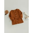 thumbnail image 3 of hirigin Toddler Boys Spring Autumn Cardigan Solid Color Long Sleeve V Neck Button Knitwear, 3 of 9