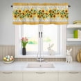 thumbnail image 5 of Valances for Windows Farmhouse Sunflower Green Leaves Rod Pocket Short Curtain for Bathroom Living Room Bedroom Vintage Yellow Border 1 Panel 42x12in, 5 of 9