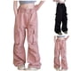 thumbnail image 3 of Odeerbi 5-16 Años Niñas Cargo Pantalones Deportes Pantalones Pierna Ancha Primavera Color Sólido Suelto Pantalones de Trabajo Con Múltiples Bolsillos, 3 of 4