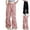 Pink, variant on CYRBOKO Girls Cargo Pants 2025, Cotton Loose Multi Pockets Drawstring Long Pants Pink Size 14-16 T