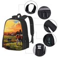thumbnail image 2 of Balery Oil Painting Style Pasture Cow Mochila para hombre y mujer - Tela Oxford 600D resistente - Gran capacidad, resistente al agua, ideal para la escuela, viajes y senderismo, 2 of 6