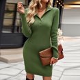 thumbnail image 4 of Vestido Cuello de solapa Vestido elegante Casual Mujer Estilo sexy Ropa de fiesta (Verde XL) Cgtredaw Verde T XL para Mujer, 4 of 7