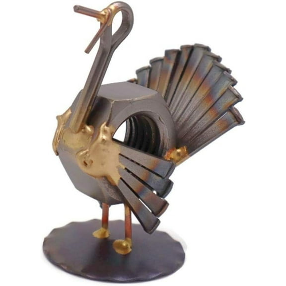 Turkey Collectible Handmade Metal Art Figurine, Desk Accessories, Trophy, Boss Gift, Home Office Décor