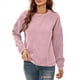 thumbnail image 3 of Sudadera Holgada de con Cuello Redondo para Mujer, Larga, Hombros Caídos, Estilo Casual, , para Otoño Rosa M, 3 of 9