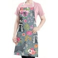 thumbnail image 5 of Schnauzer and Pioneer Flower Apron-Garden Aprons for Women with Pockets-Cotton Linen Waterproof Kitchen Cooking Gardening Aprons Adjustable for Kitchen,Cooking,BBQ and Salon 33x27 Inch, 5 of 7
