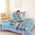 thumbnail image 5 of jejeloiu Life Is Better Print Full Size Comforter Sets Kids,Ocean Coral Starfish Bedding Sets,Reversible,3-Piece, 5 of 8