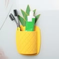 thumbnail image 2 of Pineapple Shape Toothbrush Holder Bathroom Toothpaste Silicone Storage Shelf Wall Hanging Storage Rack, 2 of 8