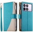thumbnail image 4 of Funda cartera GANGXUN para Xiaomi Poco F6 Pro 5G , cuero PU con tarjetero, cremallera, correa de mano, soporte y protección 900°, 4 of 6