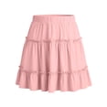 thumbnail image 4 of NAISIBABY Girls Tiered Skirt, High Rise A-Line Ruffles Casual Flowy Summer Pleatd Mini Skirt Pink Size 7-8, 4 of 6