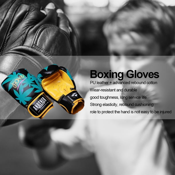 Guantes De Boxeo Guantes de boxeo de PU transpirables, guantes de combate de entrenamiento, duraderos para suministros deportivos Likrtyny Para Estrenar