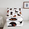 thumbnail image 5 of Homewish Cartoon Dachshund Dog Queen Comforter Set,Pet Themed Comforter Sets Queen,White,Reversible,3 Pieces,1 Comforter and 2 Pillowcases, 5 of 7