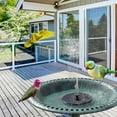 thumbnail image 3 of 28 Inch Pedestal Bird Bath Solar Fountain Birdbaths with Steel Ground Anchors Weather Resistant Resin Antique Green Garden Decor for Outdoor Lightweight Courtyard, 3 of 11