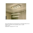 thumbnail image 3 of Modern Crystal Chandelier Rectangular Raindrop Chandelier Flush Mount Pendant Lighting Chrome Ceiling Light Fixture for Dining Rooms Kitchen Living Room, 3 of 8