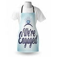 thumbnail image 3 of Engagement Party Apron We Are Engaged Announcement Quote Wedding Ring Celebration, Unisex Kitchen Bib Apron with Adjustable Neck for Cooking Baking Gardening, Sky Blue and Navy Blue, by Ambesonne, 3 of 3