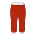 thumbnail image 4 of Casual Sweatpants for Women Outdoor Elastic Waist Color Block Capris Pants with Pocket Joggers Lounge Workout Trousers, Red, L, 4 of 6