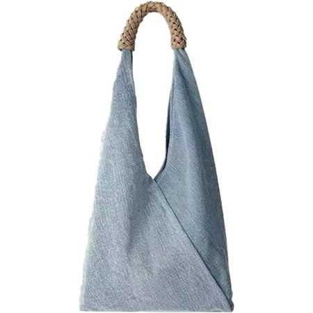 MAOYA Womens Trendy Denim Shoulder Hobo Bag Canvas Dumpling Purse Large Totes Handbag Casual Top Handle Satchel