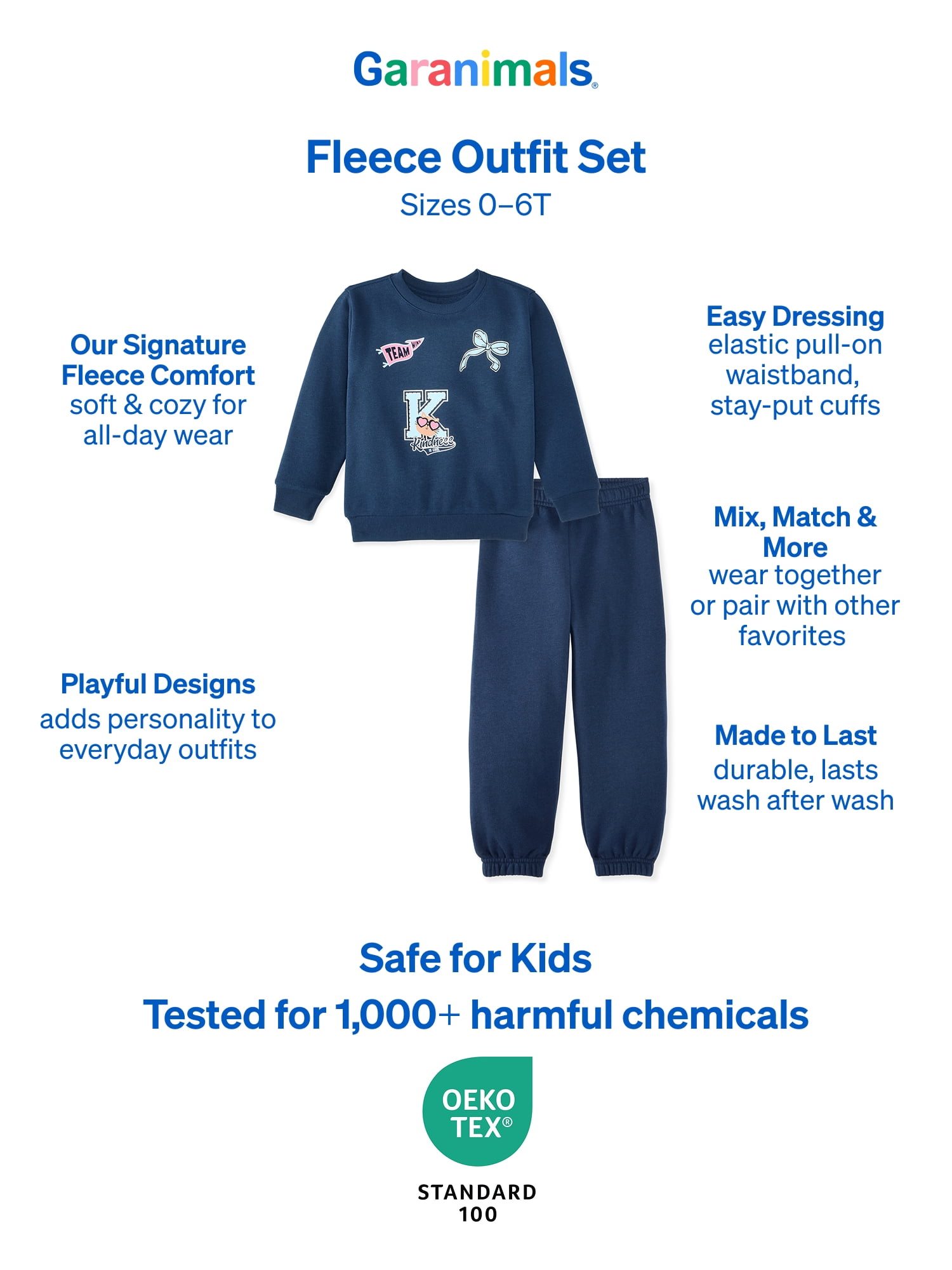 Garanimals Baby & Toddler Girl Outfit Set, 2-Piece Fleece, Sizes 0-6T