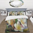 thumbnail image 2 of Designart "Blossoming Plumeria in White and Yellow III" Floral Bedding Covert Set - Traditional White Bed Set With 2 Shams, 2 of 6